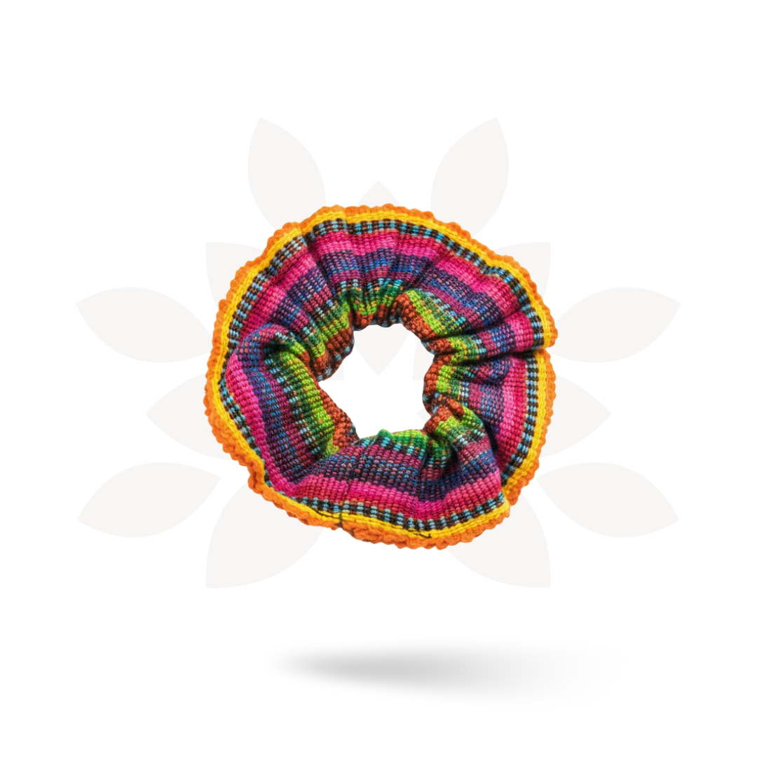 Sustainable Textile Multicolor Hair Scrunchie - Guatemala