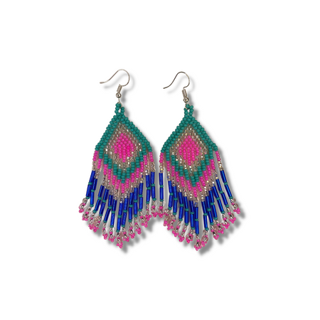 Alegria Seed Bead Peyote Stitch Earrings - Guatemala