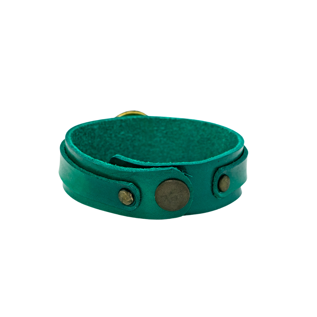 Leather Cuff with Snap Closure - Thailand