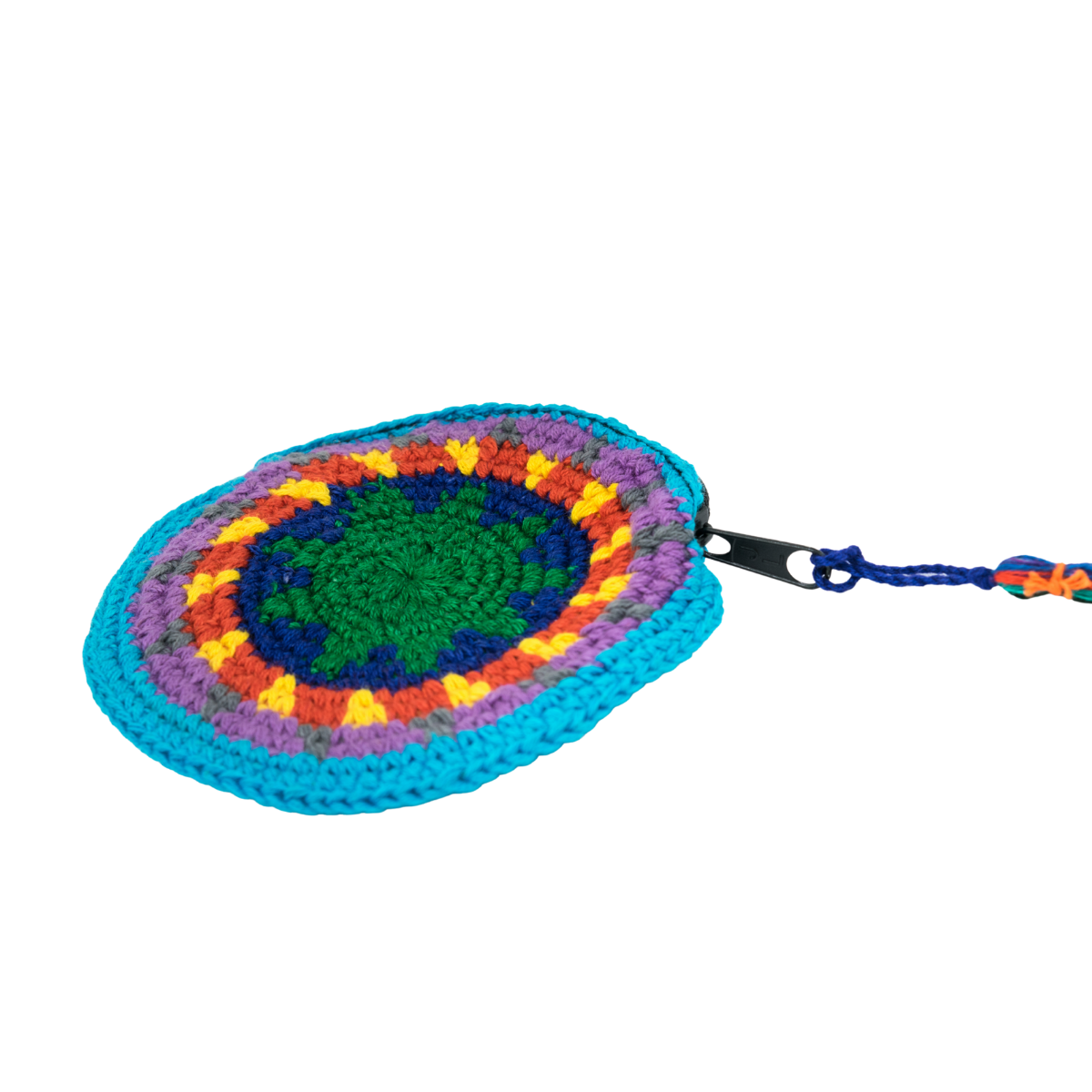 Moon Crochet Knit Footbag Multicolor Handmade Coin Purse - Guatemala