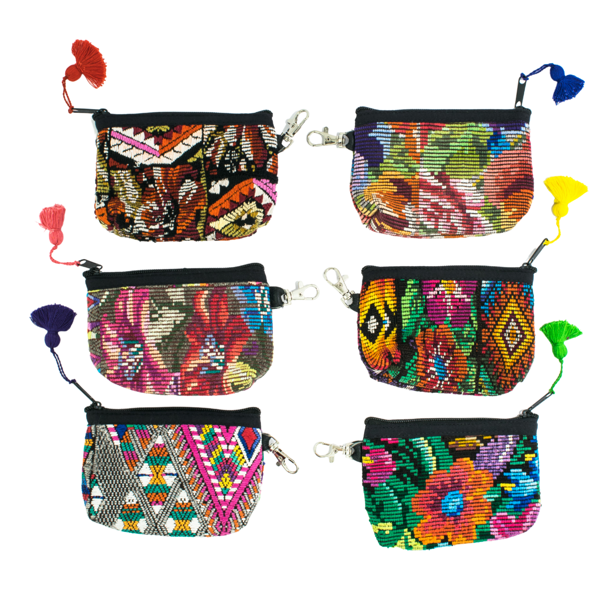 Upcycled Huipil Coin Purse Handmade Guatemalan Textile Zip Pouch Fair Trade - Guatemala