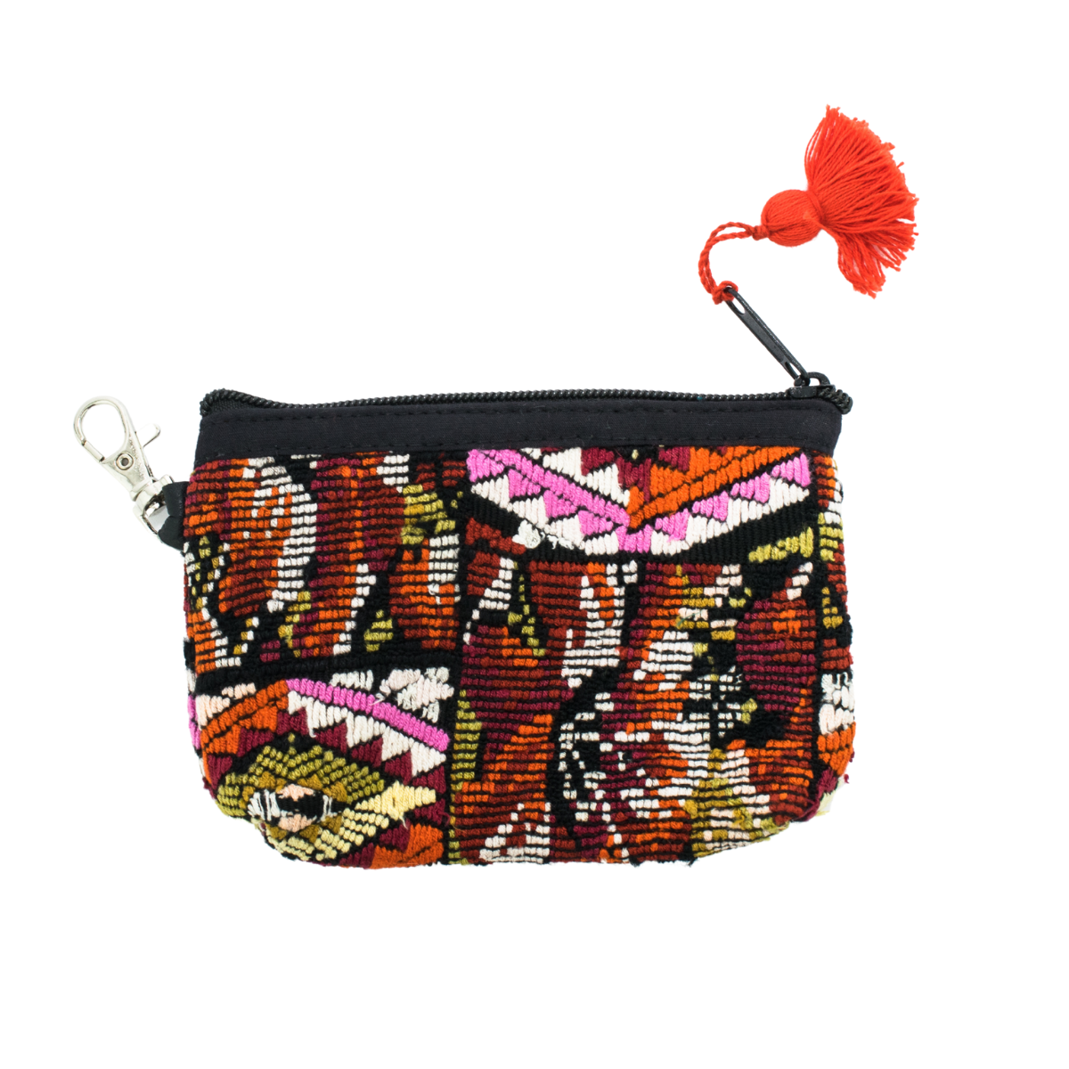 Upcycled Huipil Coin Purse Handmade Guatemalan Textile Zip Pouch Fair Trade - Guatemala