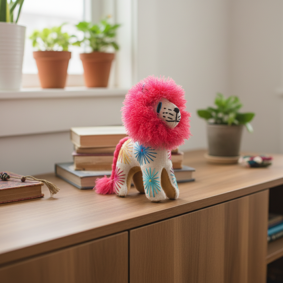Milo the Lion: Repurposed Wool Boho Decor - Mexico