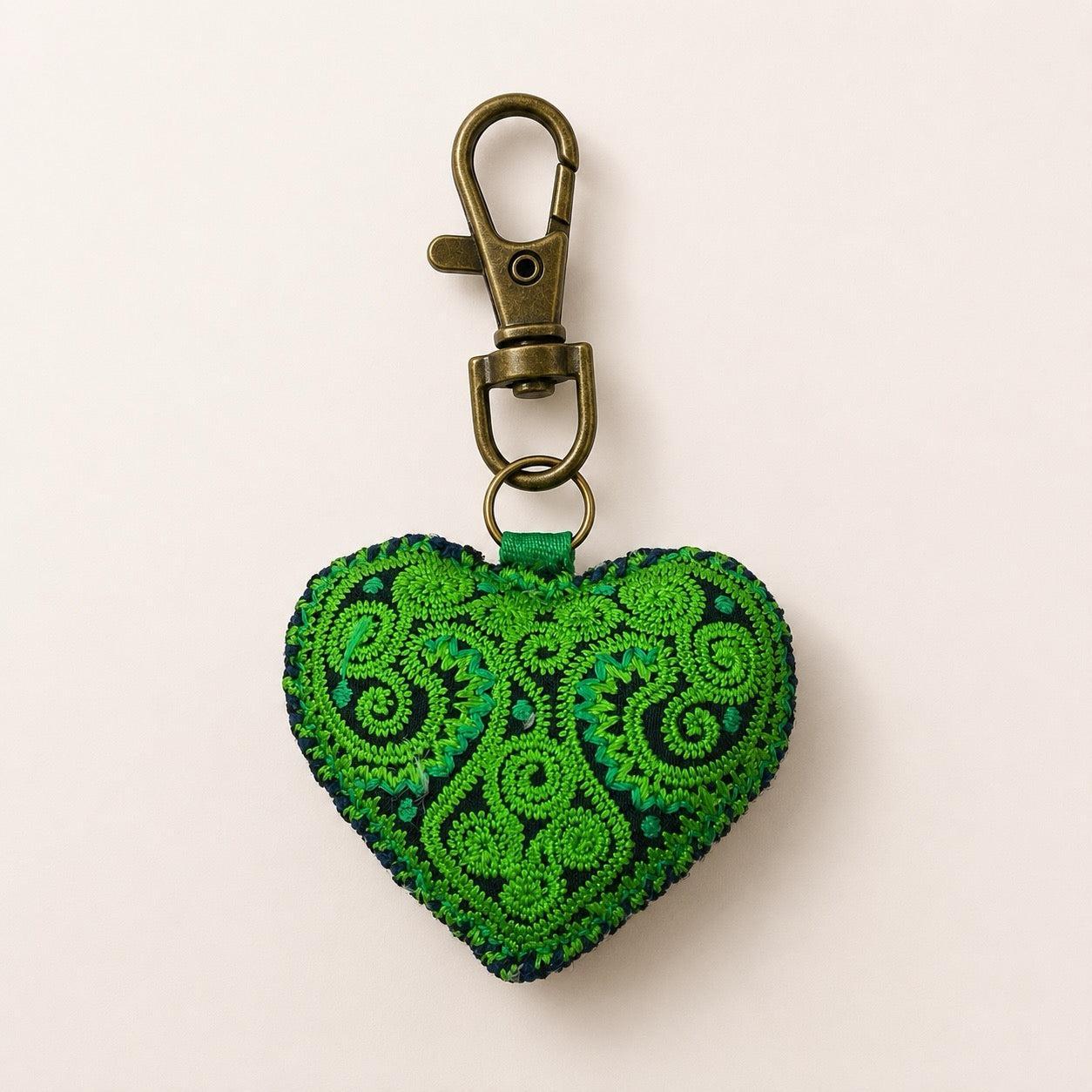 Heart Hmong Embroidered Zipper Pull | Keychain - Thailand