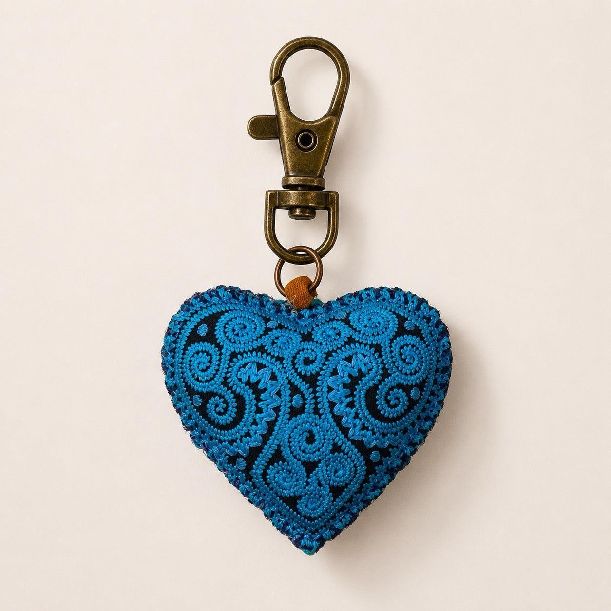 Heart Hmong Embroidered Zipper Pull | Keychain - Thailand