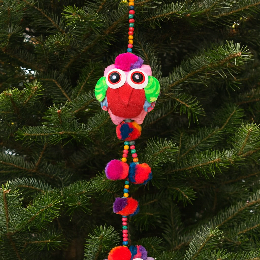 Owl Pom Pom Multicolor Garland Decor - Thailand