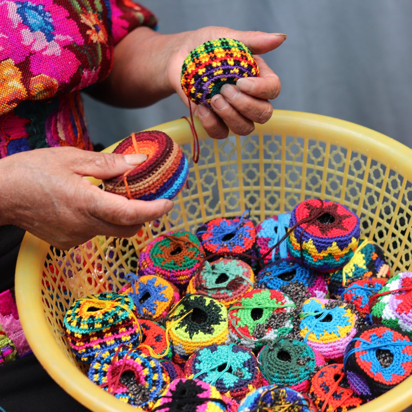 Foot Bag Knit Multicolor Sack Stress Ball Crochet - Guatemala | Mexico