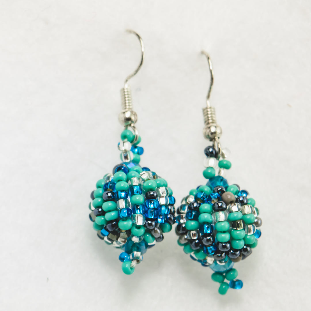 Seed Bead Dangle Earrings Boho Beaded Earrings Fair Trade - Guatemala