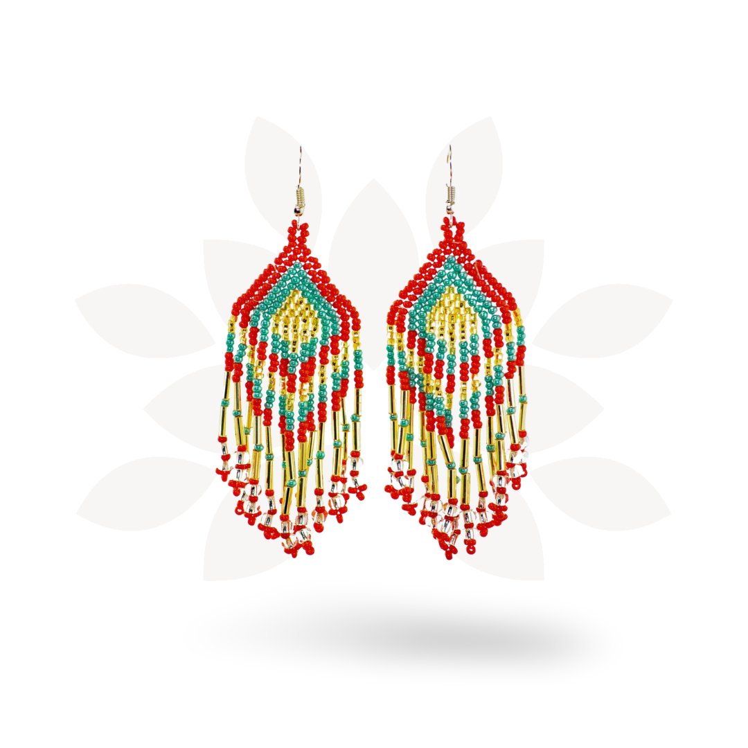 Alegria Seed Bead Peyote Stitch Earrings - Guatemala