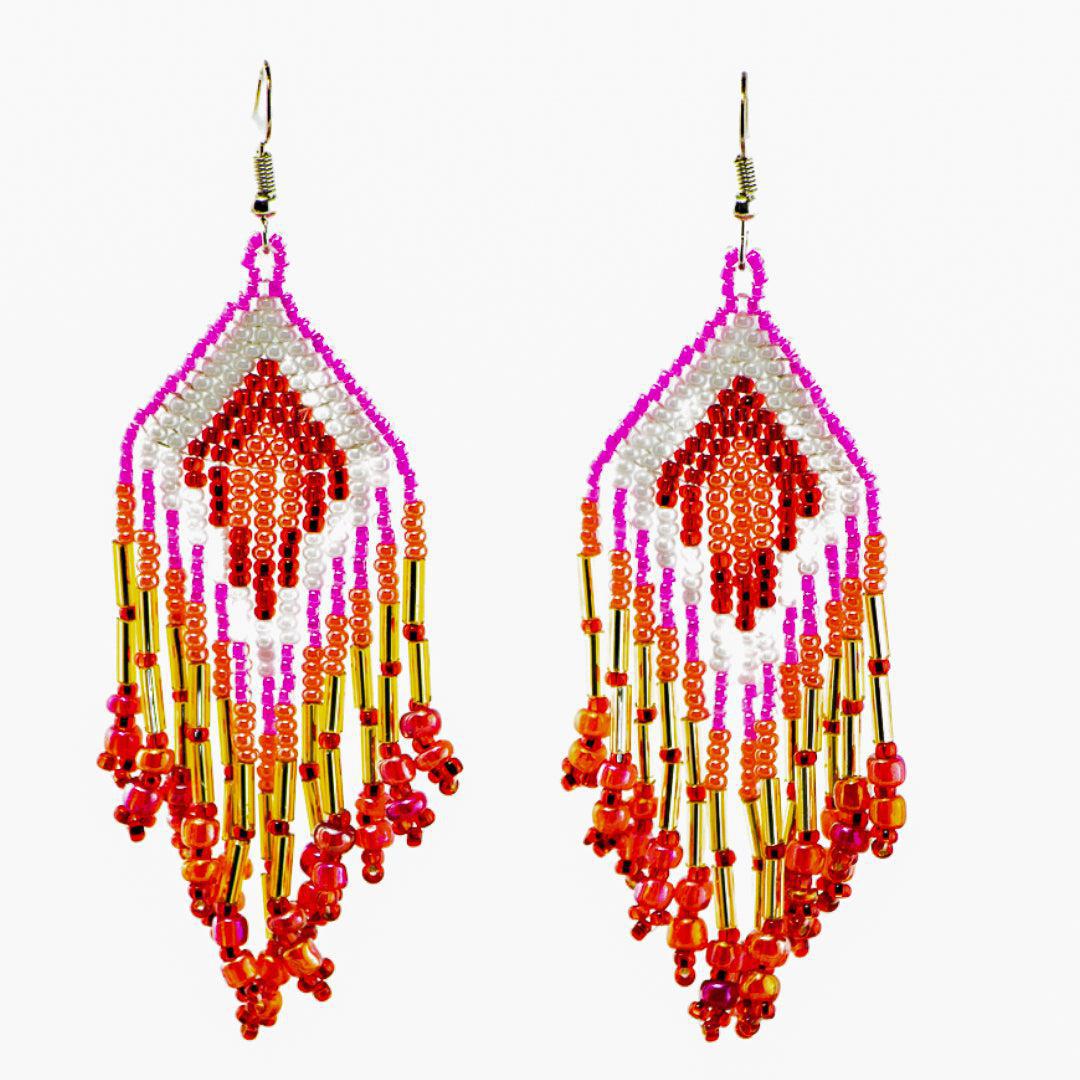 Alegria Seed Bead Peyote Stitch Earrings - Guatemala