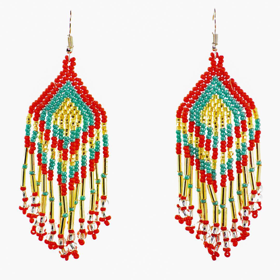 Alegria Seed Bead Peyote Stitch Earrings - Guatemala