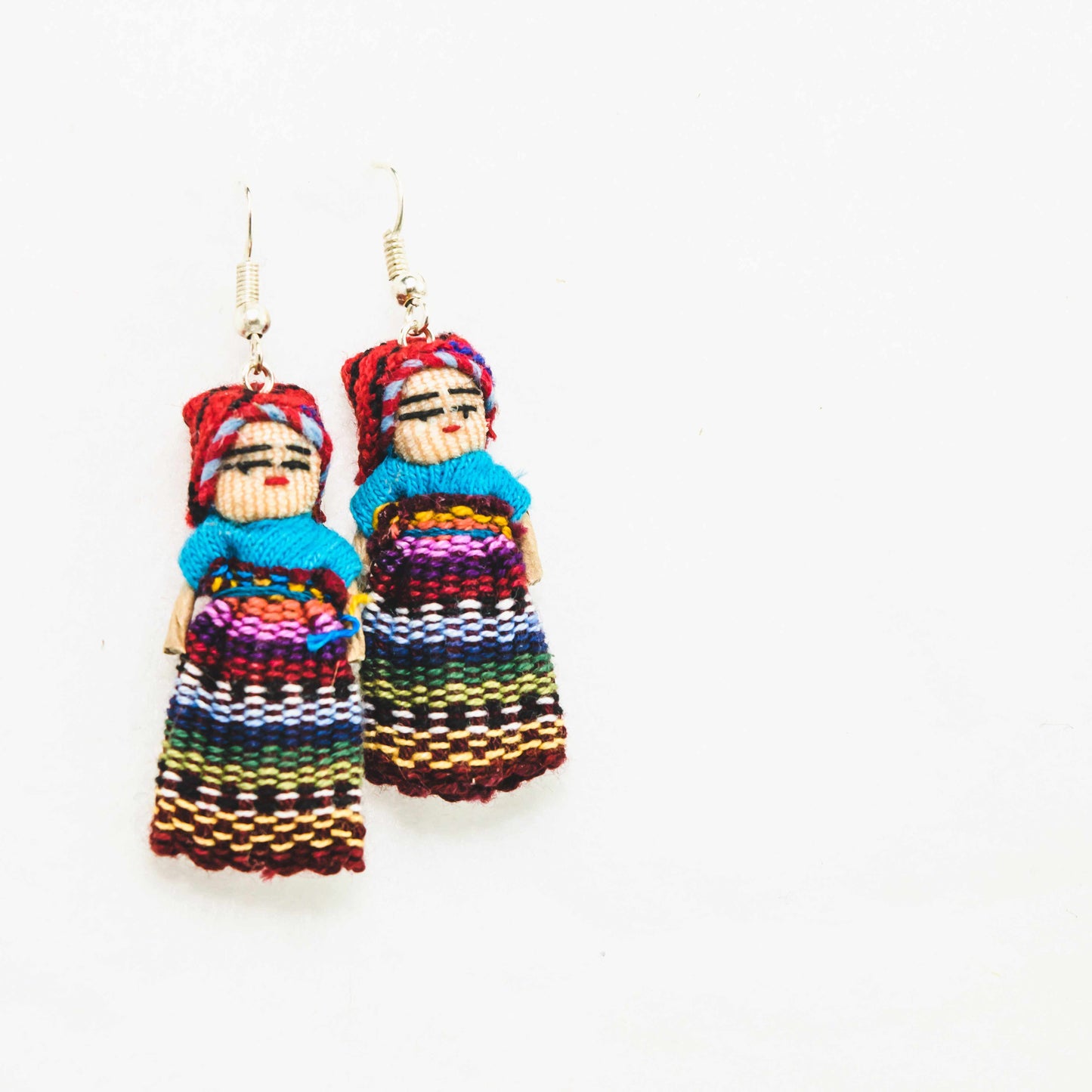 Worry Doll Multicolor Boho Earrings - Guatemala