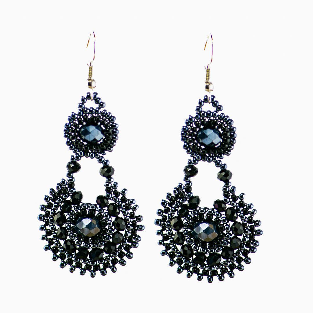 Chloe Seed Bead Handmade Circle Earrings - Guatemala