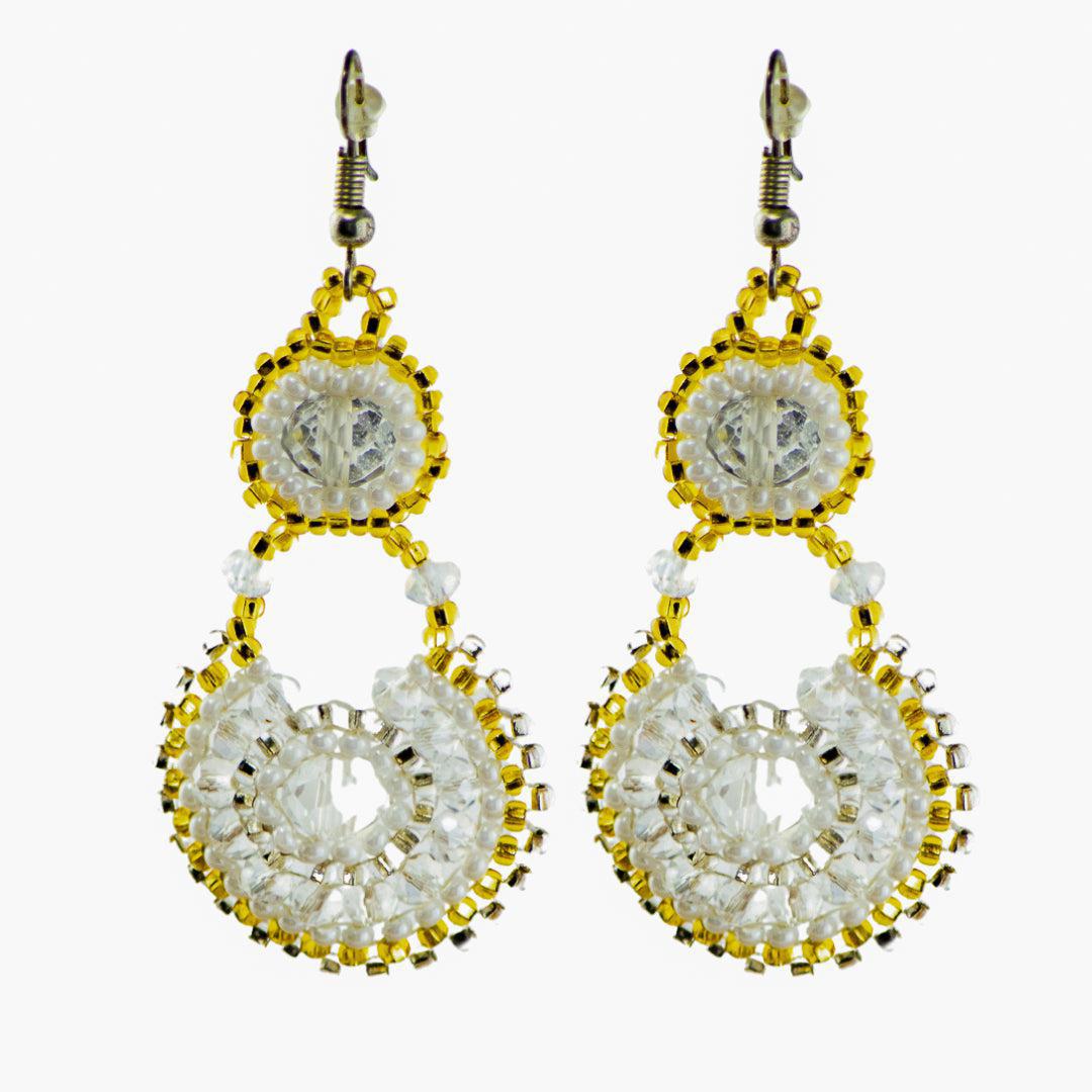 Chloe Seed Bead Handmade Circle Earrings - Guatemala