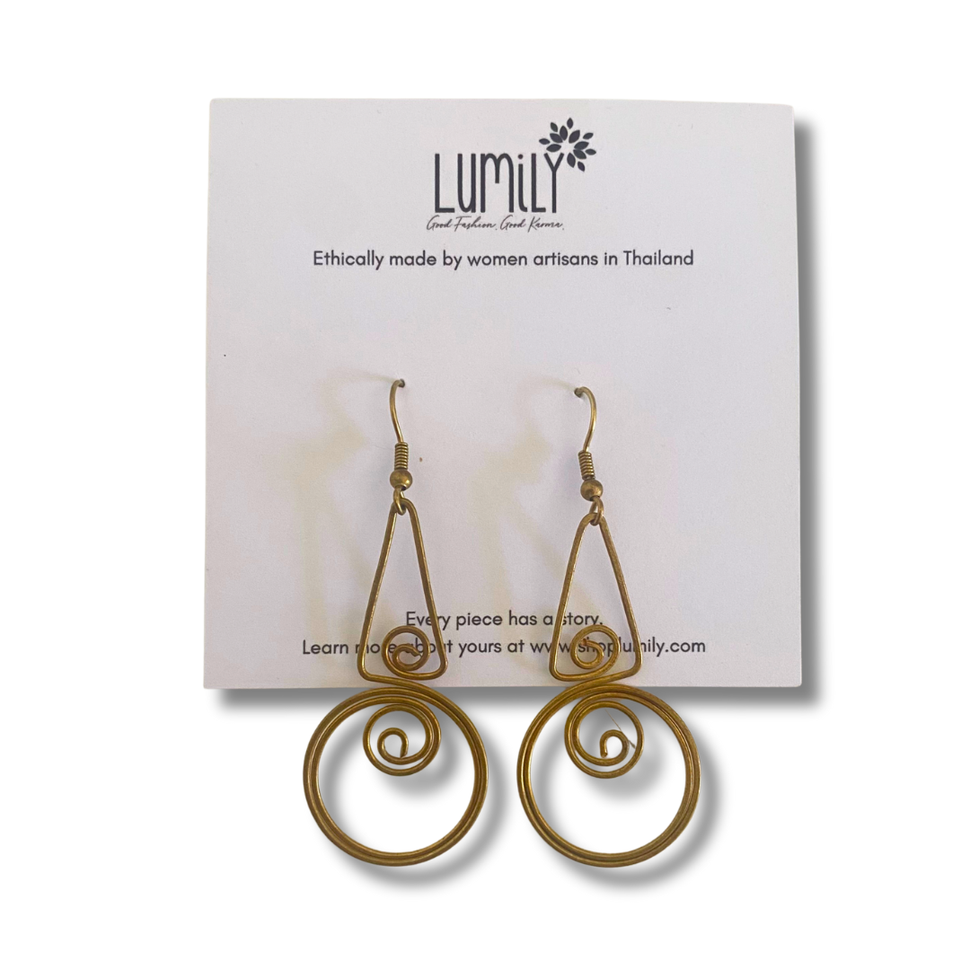 Highland Heritage Brass Wire Earrings - Thailand