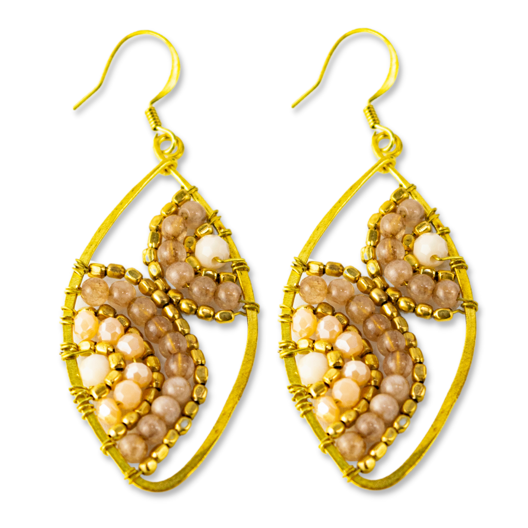 Saturn Stone Ethically Made Boho Earrings - Thailand