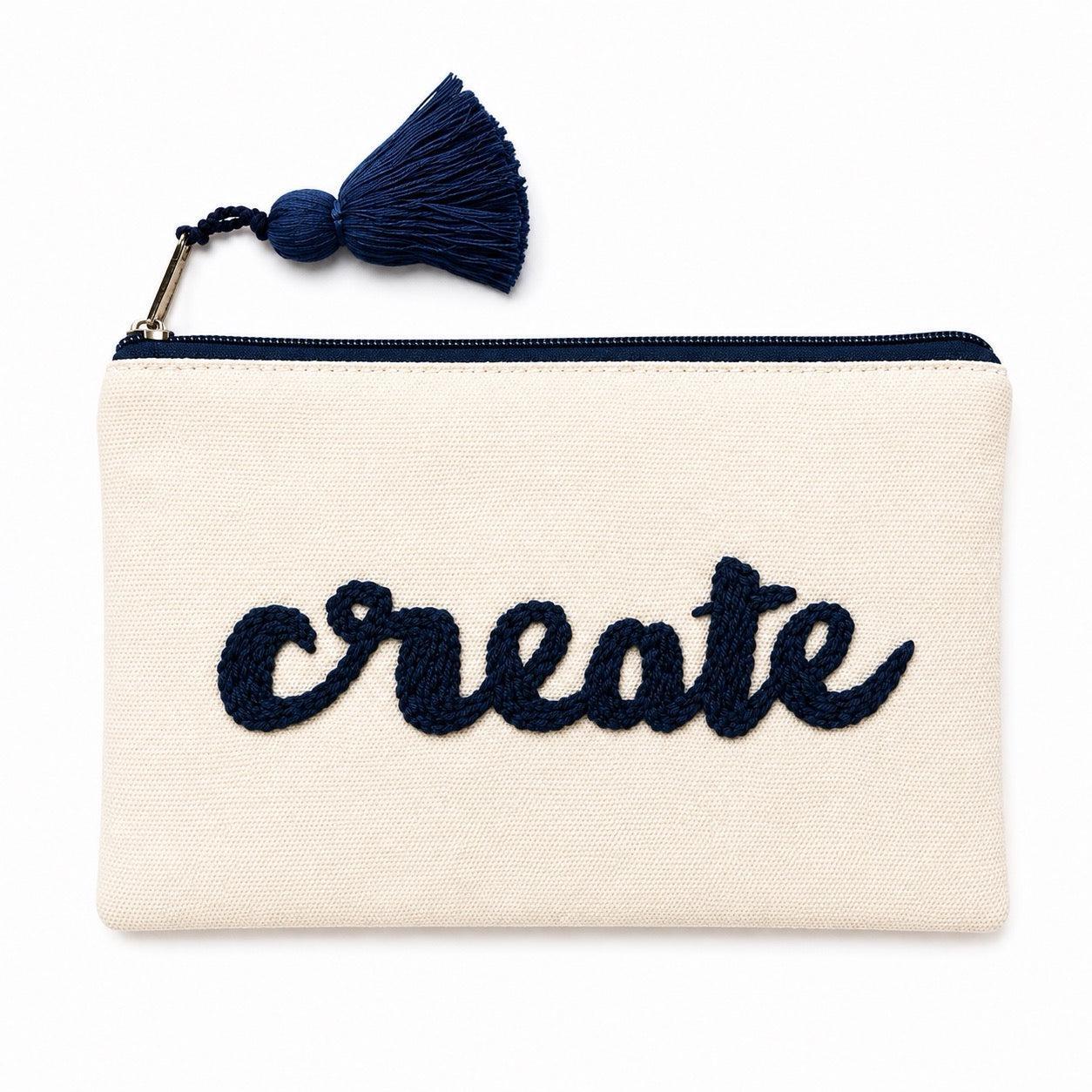 Evolve Embroidered Cotton Cosmetic Pouch - Guatemala
