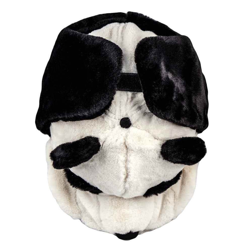 Panda Bear Fur Earflap Fitted Hat