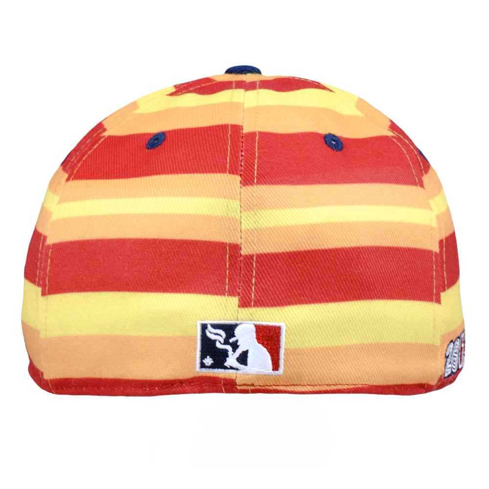Hashstros Orange Striped Fitted Hat