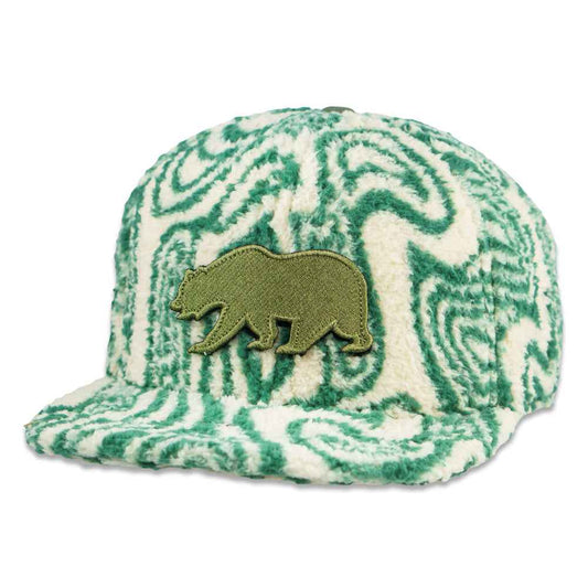 Removable Bear Green Fur Fitted Hat
