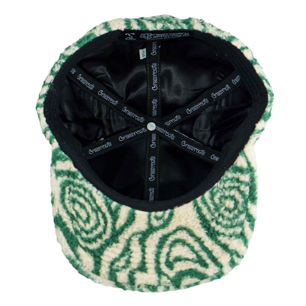 Removable Bear Green Fur Fitted Hat