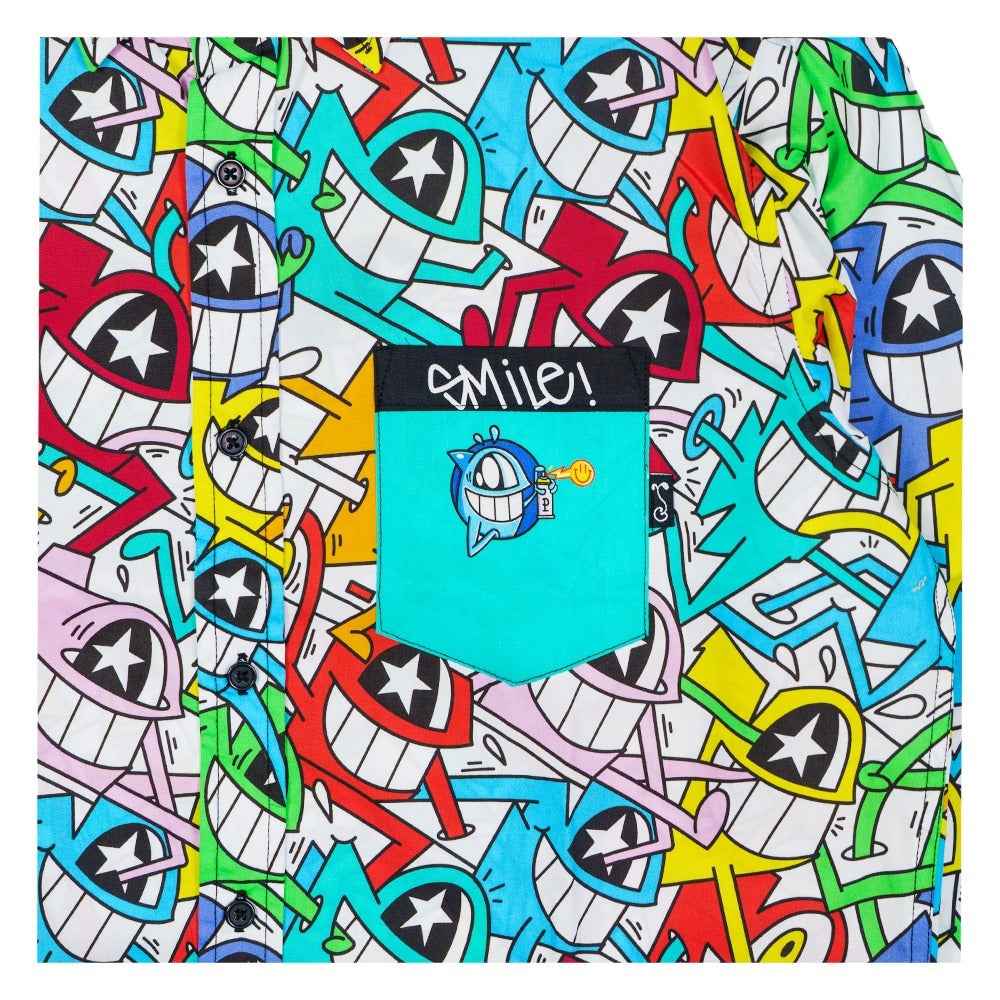 El Pez Smile Long Sleeve Button Up Shirt