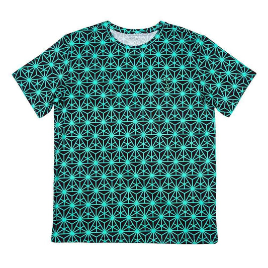 Geo Triangles Teal Athletic T Shirt
