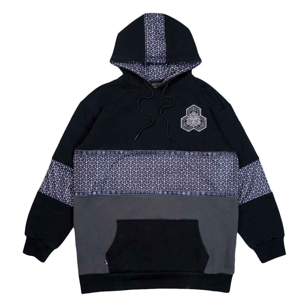 Isomatrix Black Gray Tall Pullover Hoodie