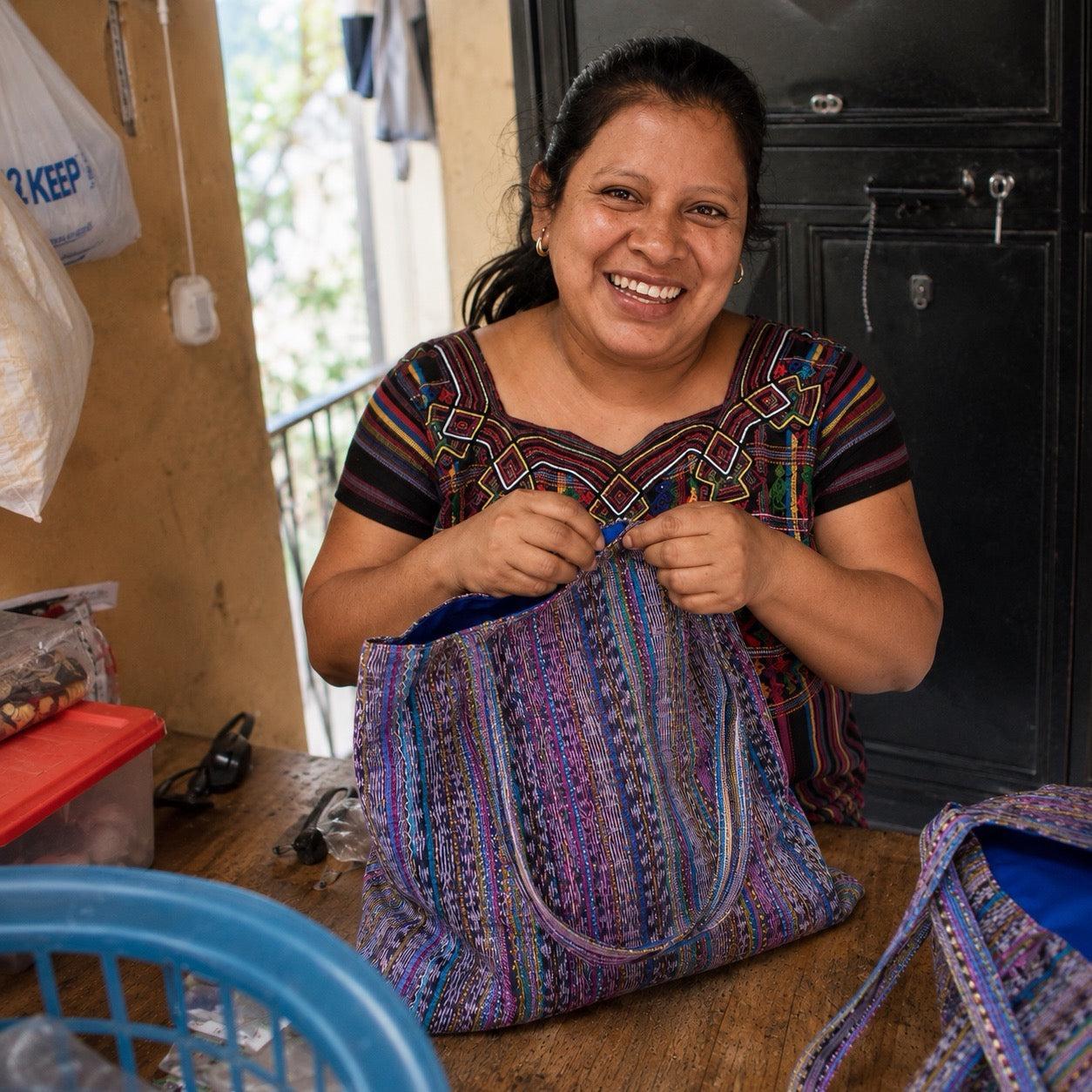 Up-cycled Corte Market Bag Tote - Guatemala