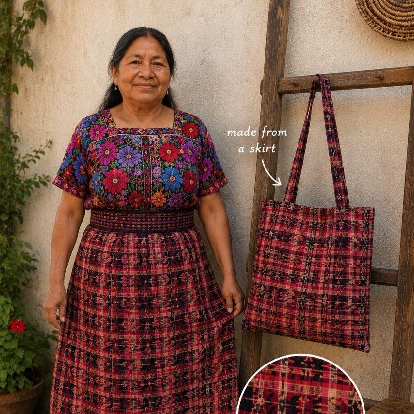 Up-cycled Corte Market Bag Tote - Guatemala