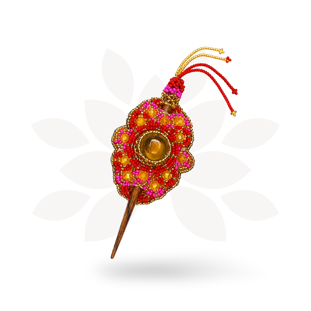 Michelle Seed Bead Hair Barrette - Guatemala