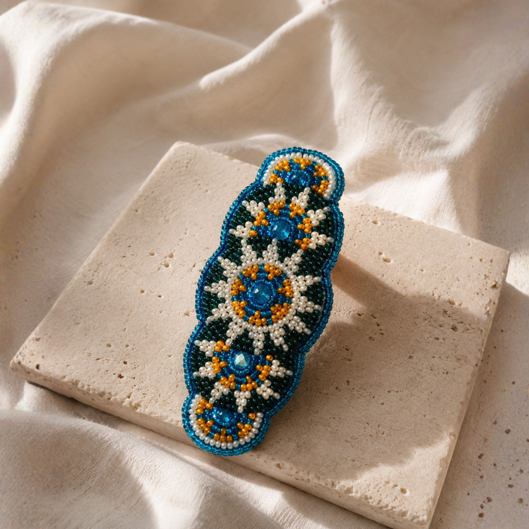 Andrea Seed Bead Boho Hair Barrette - Guatemala