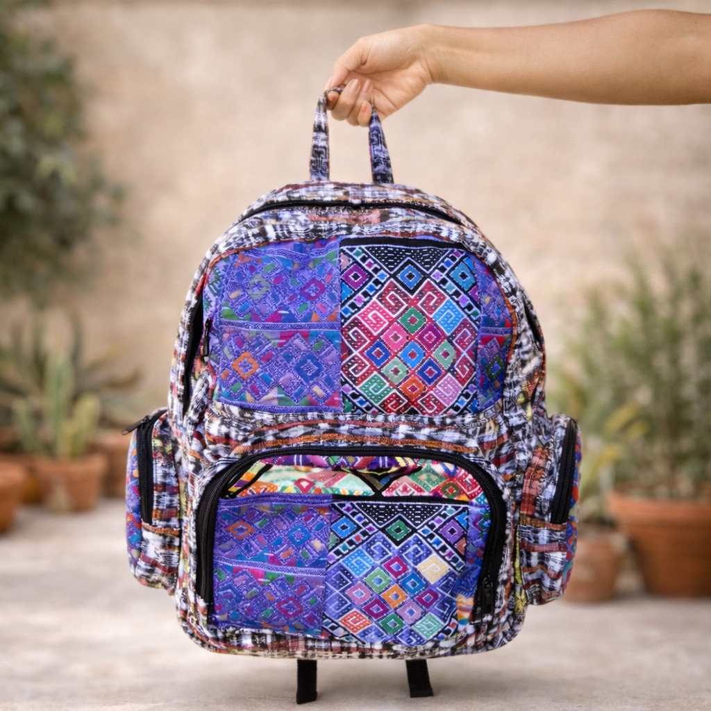 Volcano Huipil Upcycled Textile Backpack - Guatemala
