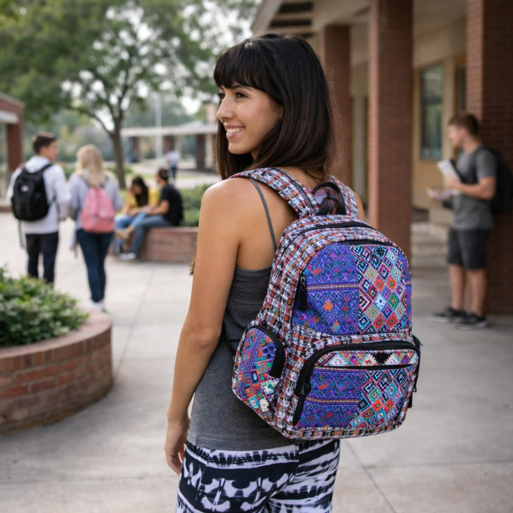 Volcano Huipil Upcycled Textile Backpack - Guatemala