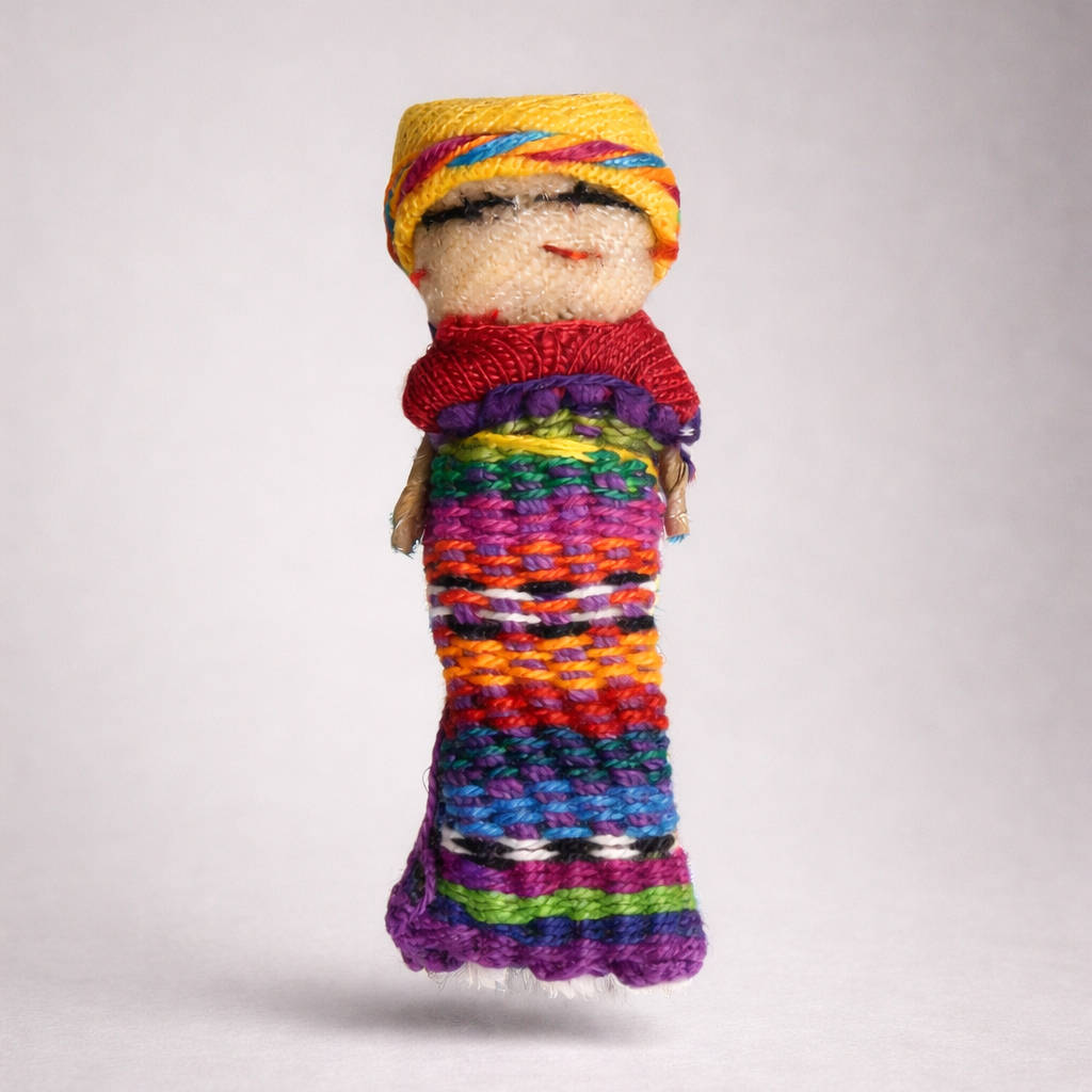 Single Handmade Worry Dolls Tiny Boho Doll - Guatemala