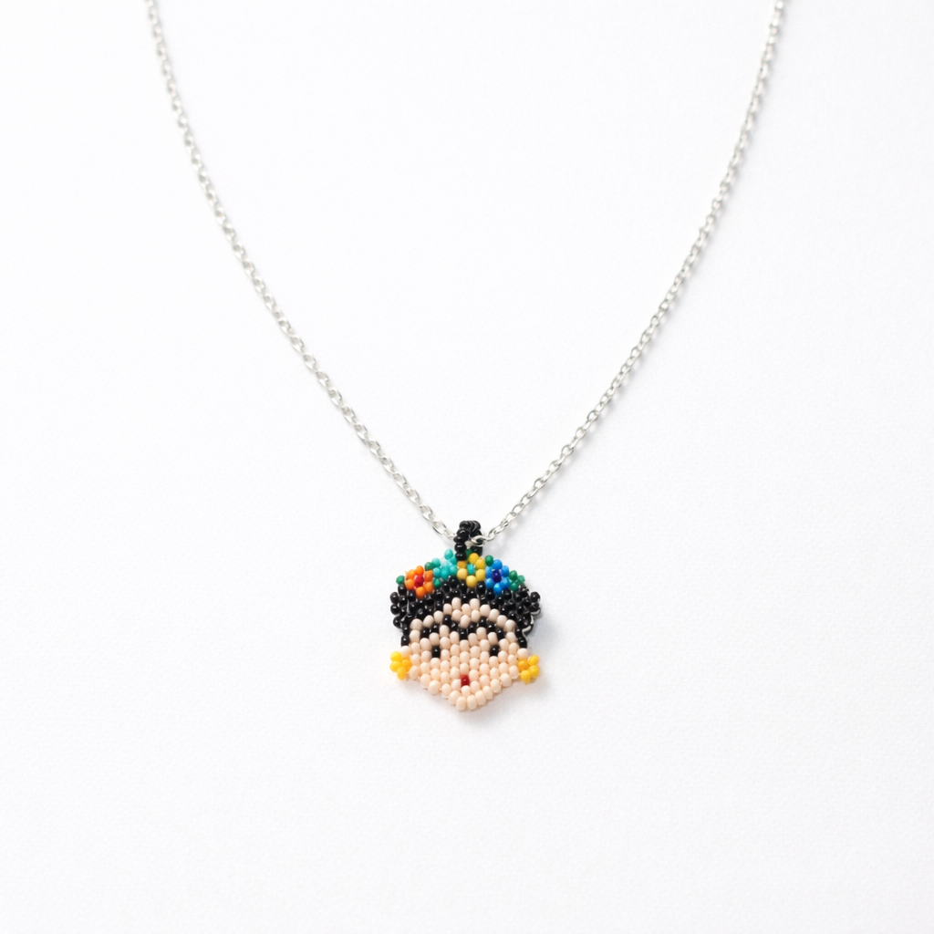 Frida Kahlo Seed Bead Necklace - Mexico