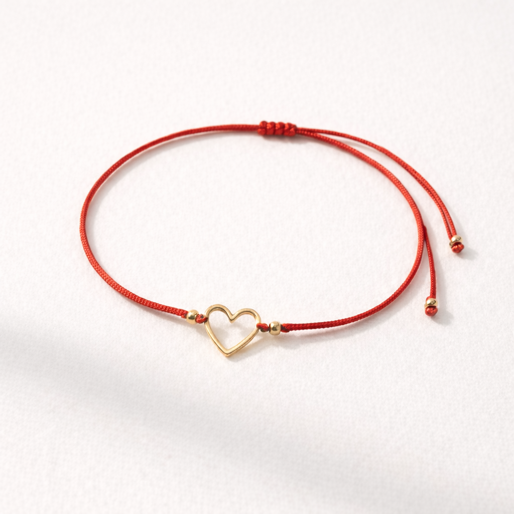 Heartstring Love Non-Tarnish Brass Heart Bracelet - Thailand