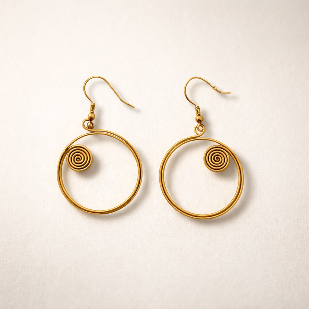 Highland Heritage Brass Wire Earrings - Thailand
