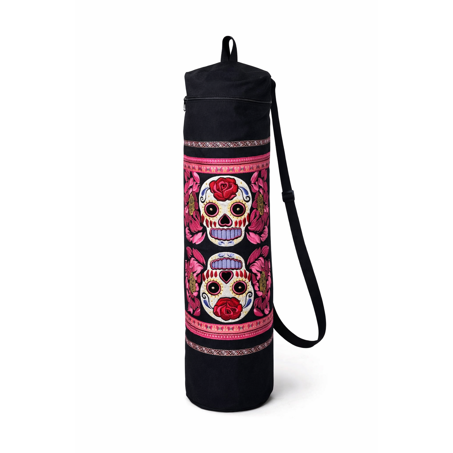 Sugar Skull Embroidered Yoga Bag - Thailand