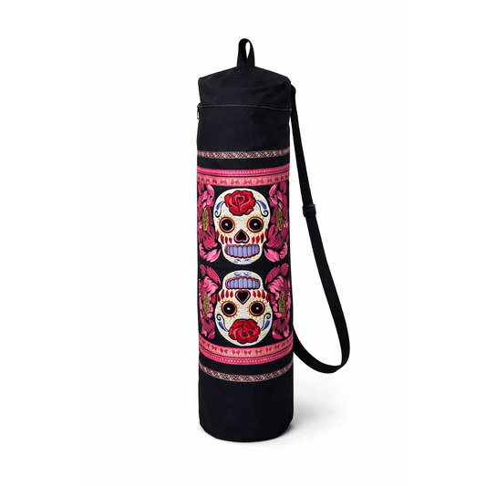 Sugar Skull Embroidered Yoga Bag - Thailand