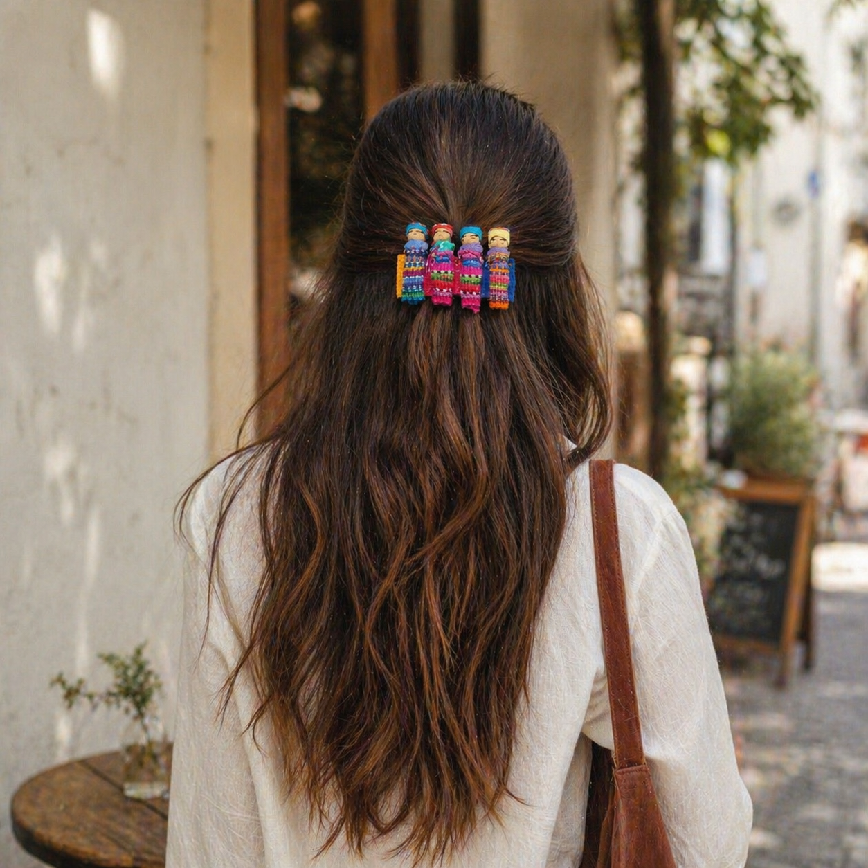 Handmade Worry Doll Boho Hair Clip - Guatemala
