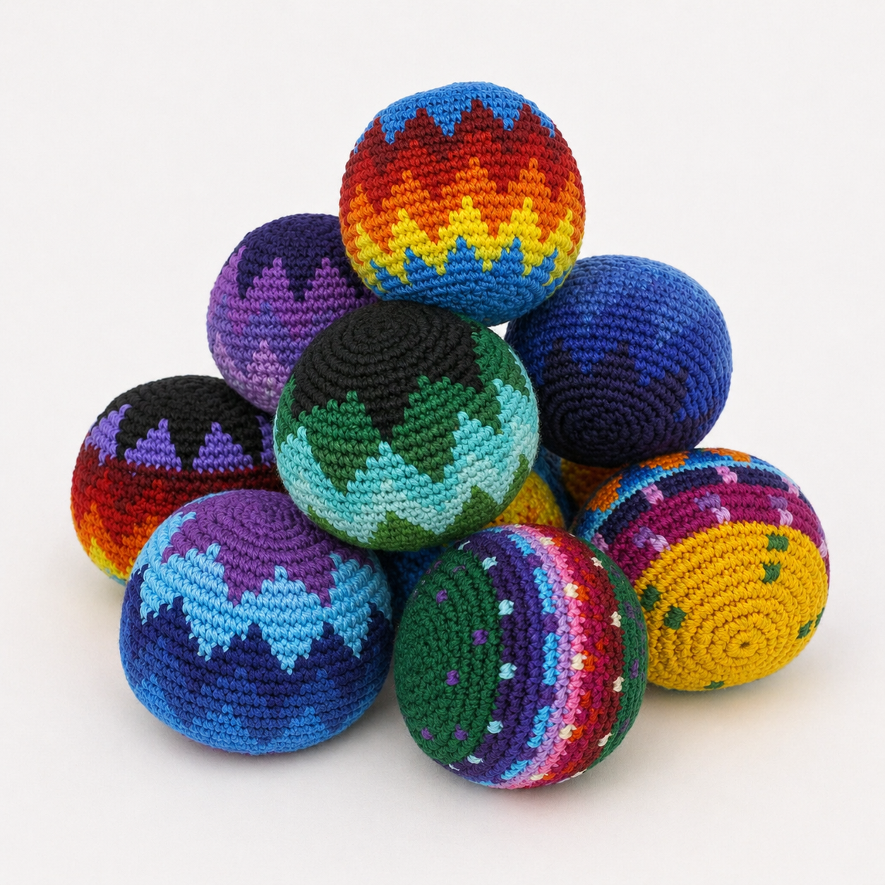 Foot Bag Knit Multicolor Sack Stress Ball Crochet - Guatemala | Mexico