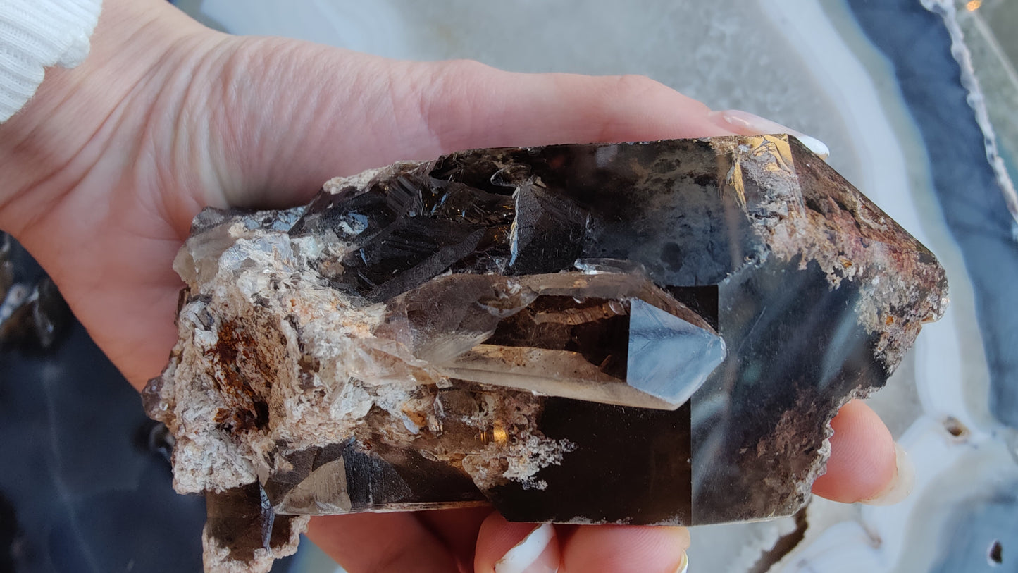 Lodalite Included Smoky Quartz Point from Brazil