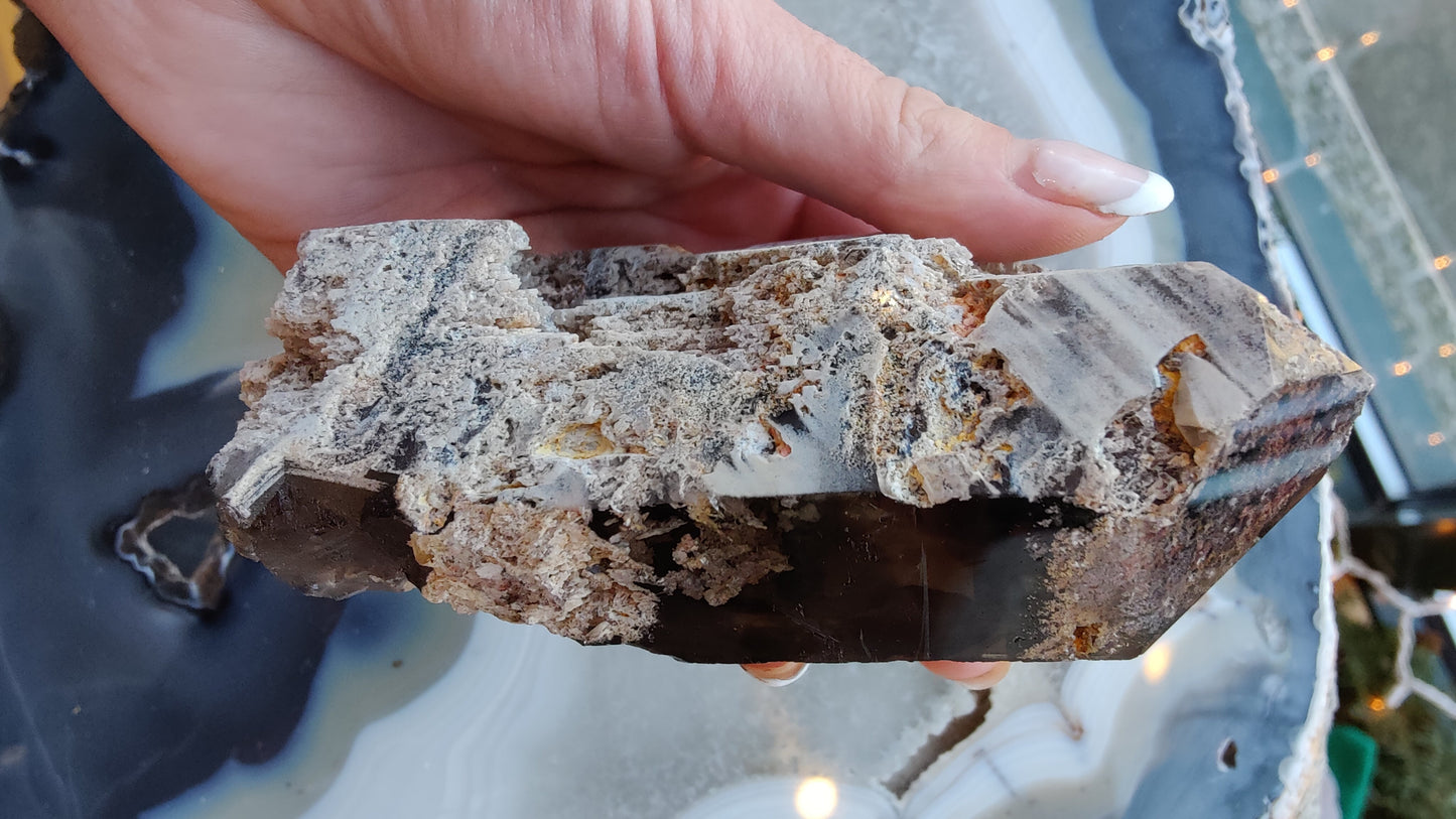 Lodalite Included Smoky Quartz Point from Brazil