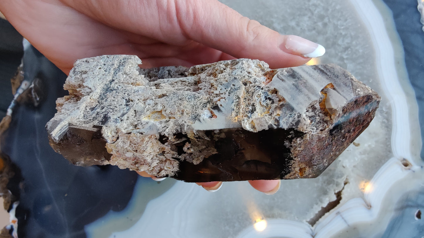 Lodalite Included Smoky Quartz Point from Brazil