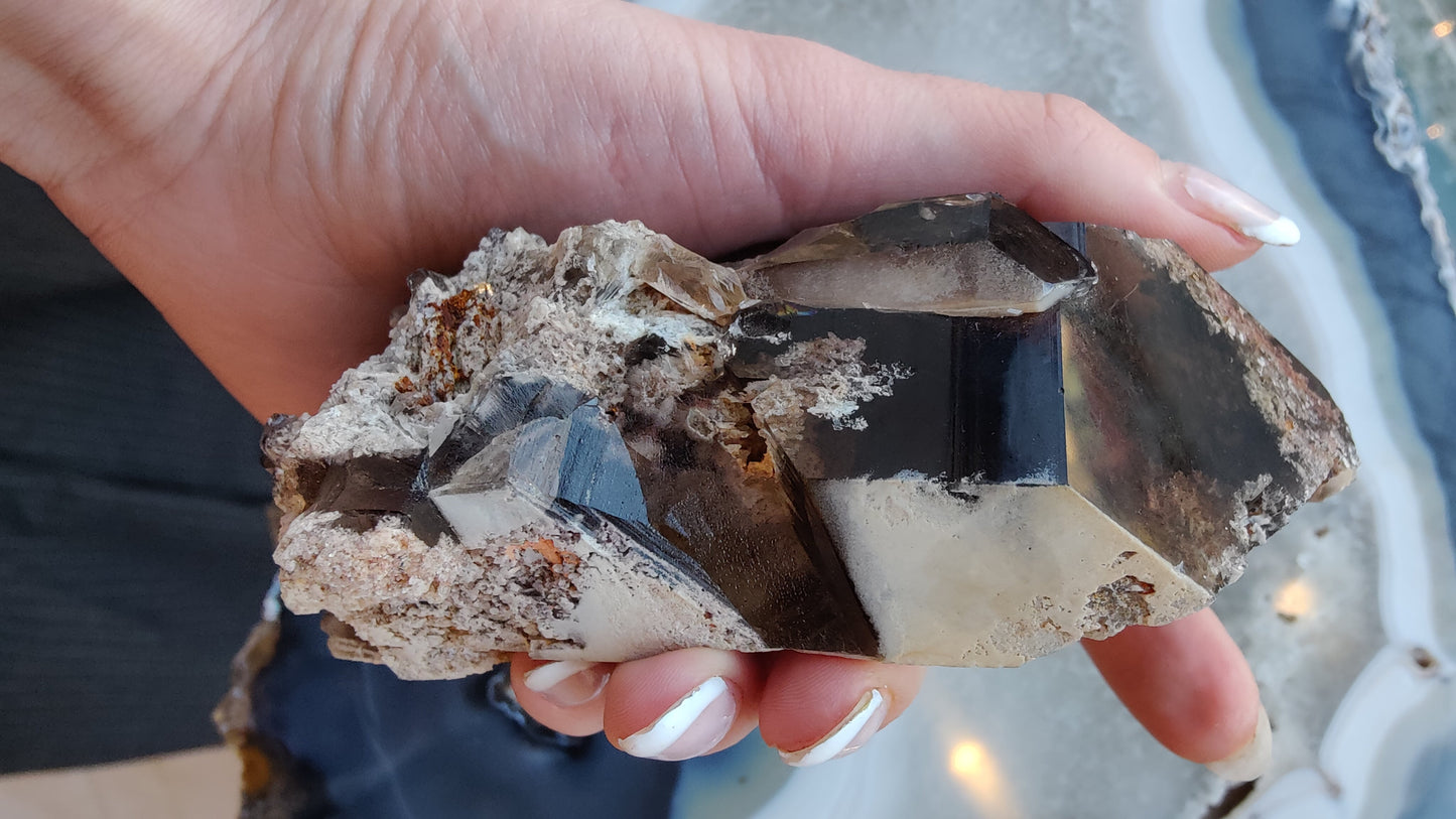 Lodalite Included Smoky Quartz Point from Brazil