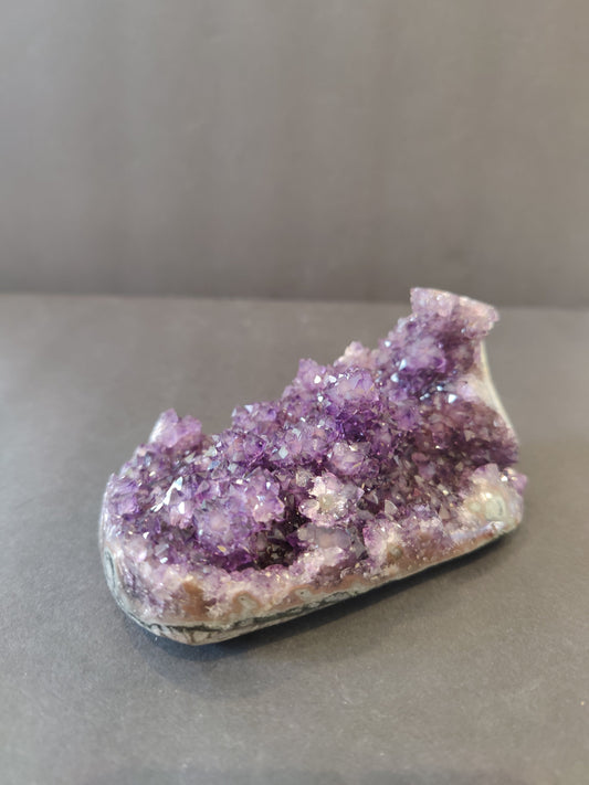 Amethyst Geode with Stalactite Formations Sculpture