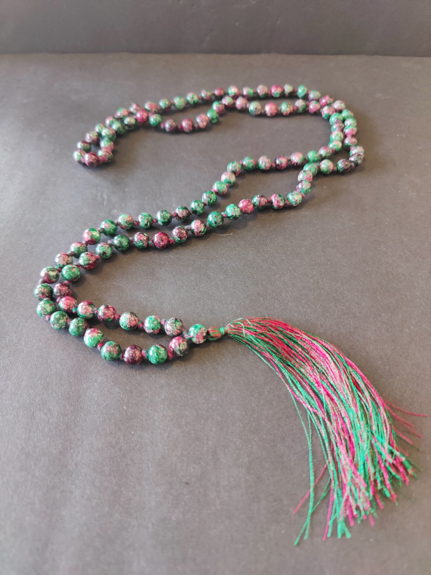 Stone Bead Mala Necklace