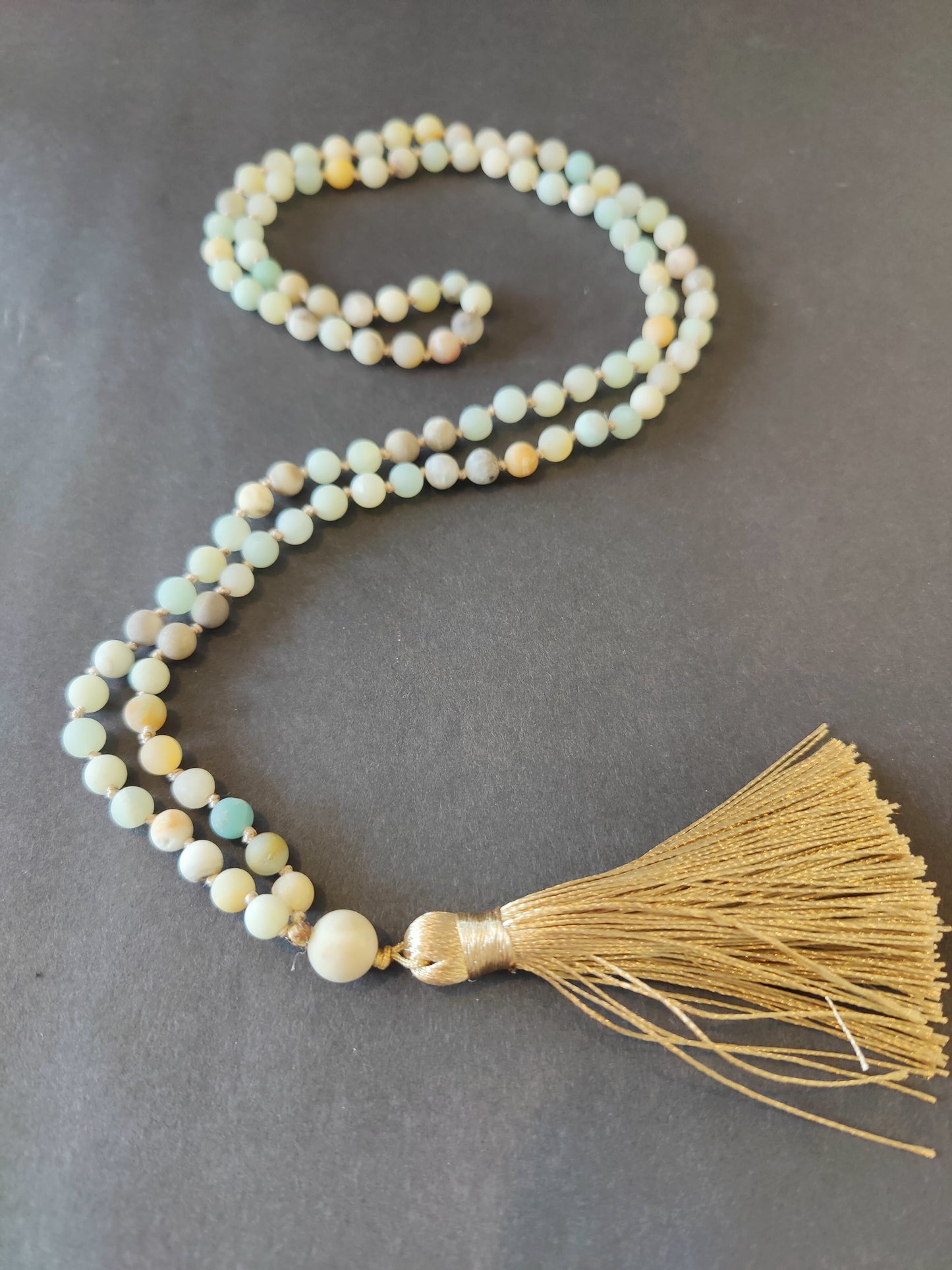 Stone Bead Mala Necklace