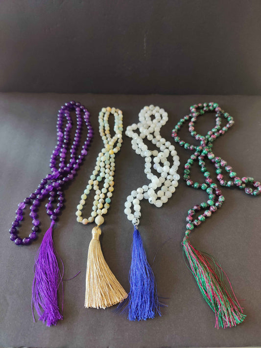 Stone Bead Mala Necklace - Smokin Resin Company